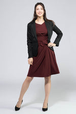 Burgundy Flare Silhouette Dress
