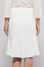 White Washable Stretch Mermaid Flare Skirt