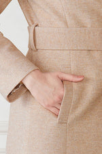 Long Length: Camel Beige Eco-Fur Coat