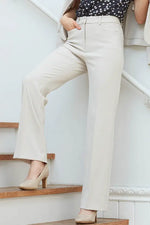 All-Season Material: Smart Stretch Smart Stretch Beige Straight Pants