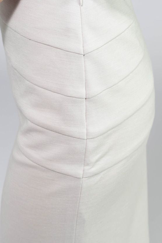 Light Beige Rich Wool Switch Skirt