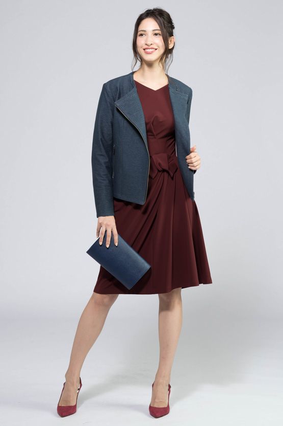 Burgundy Flare Silhouette Dress