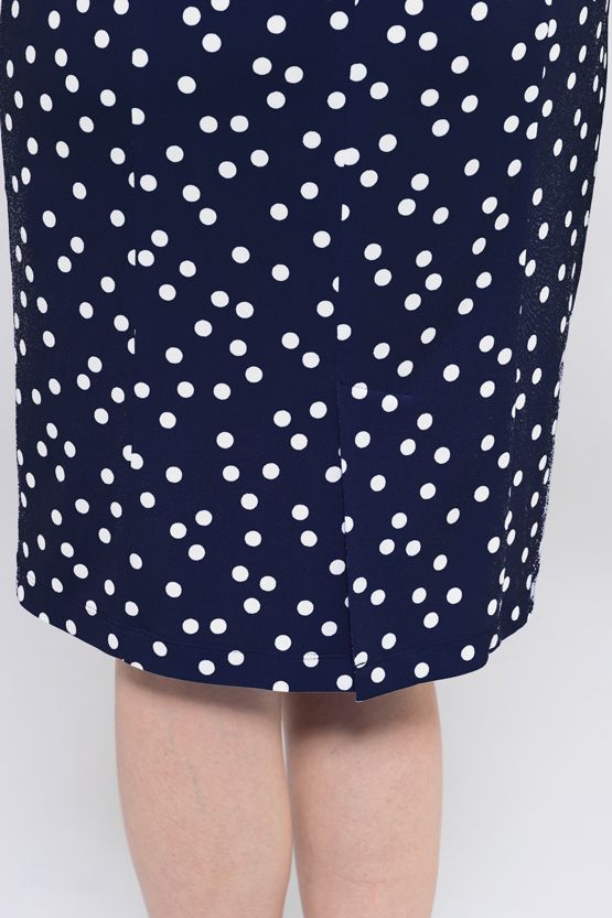 Navy Dot Ribbon Dress