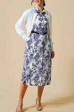 Stretch Chiffon: Stretch Chiffon Ai Hotaru Bowtie Shirt Dress