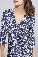 Navy Leopard Print Venus Dress