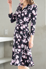 Pink Ray Flower Wrap Dress