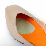 Black vegan leather fluffy flats