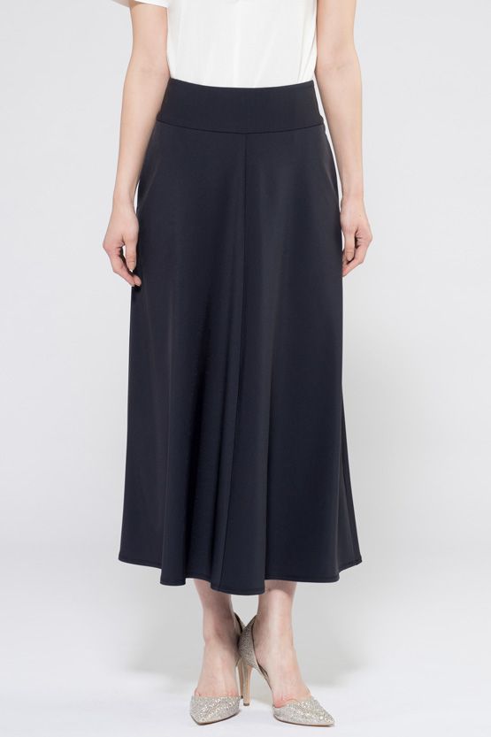 Long Length: Navy Flare Long Skirt