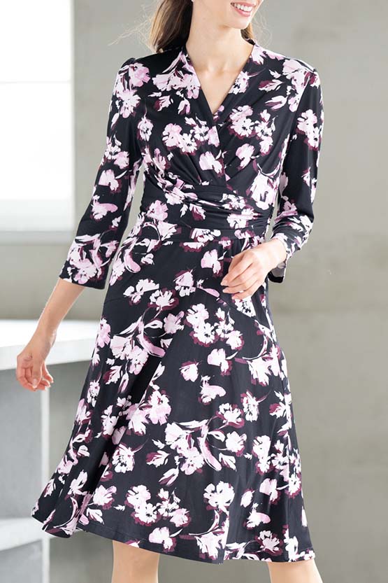 Pink Ray Flower Wrap Dress