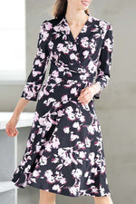 Pink Ray Flower Wrap Dress