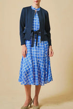 Stretch Chiffon: Stretch Chiffon Azure Lattice Long Mermaid Dress