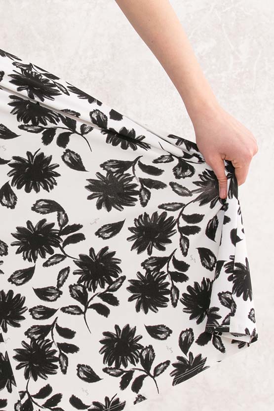 Black Gerbera Marilyn Dress