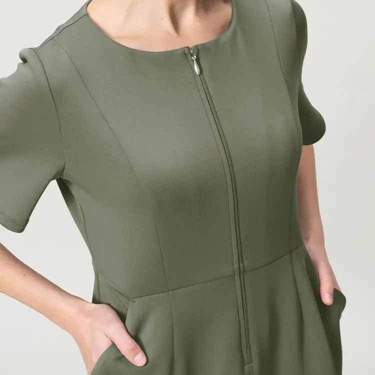 Front-Zip Dress for Effortless Mornings