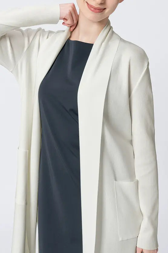 【Washable Wool Knit】Long Line Cardigan