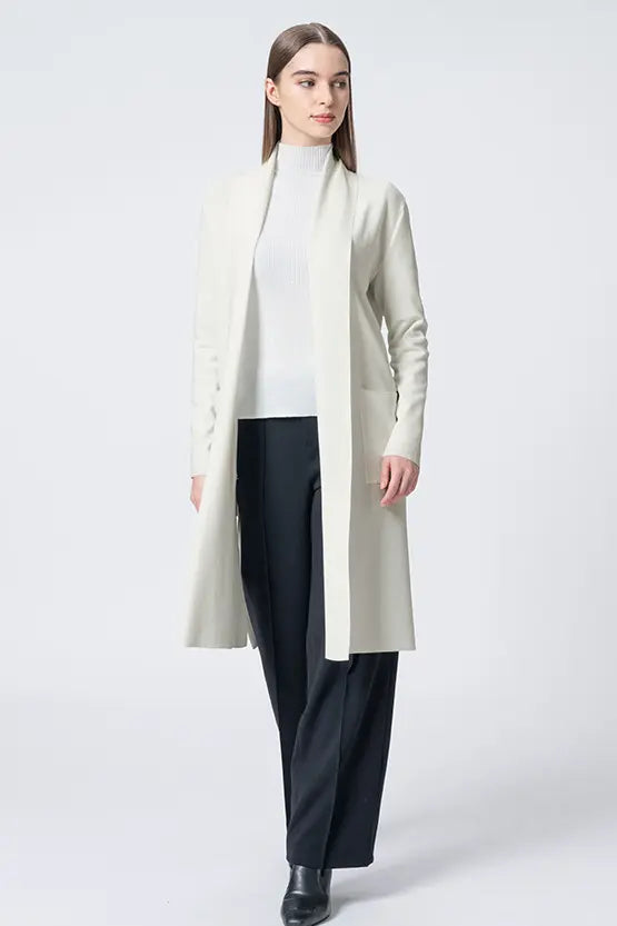 【Washable Wool Knit】Long Line Cardigan