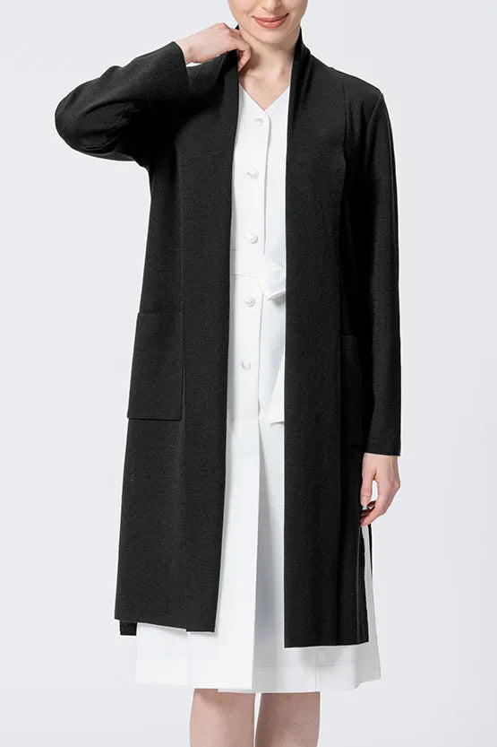 【Washable Wool Knit】Long Line Cardigan