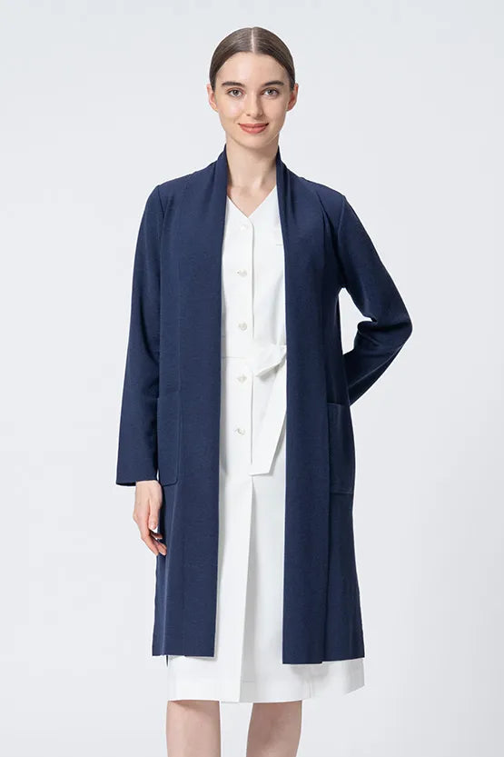 【Washable Wool Knit】Long Line Cardigan
