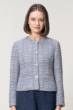 Boucle Tweed: Collarless Short Jacket