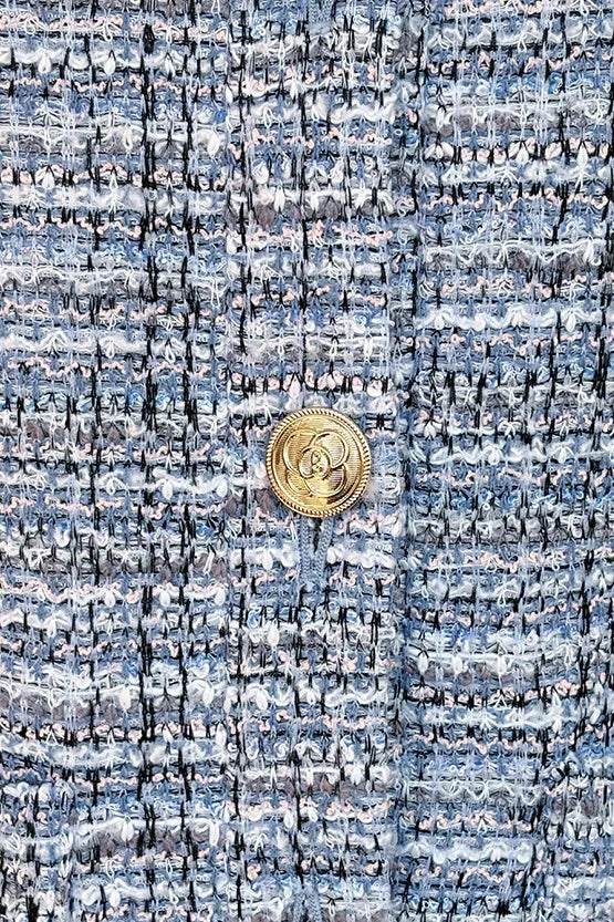 Boucle Tweed: Collarless Short Jacket