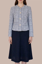 Boucle Tweed: Zip-up Dress