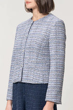 Boucle Tweed: Collarless Short Jacket