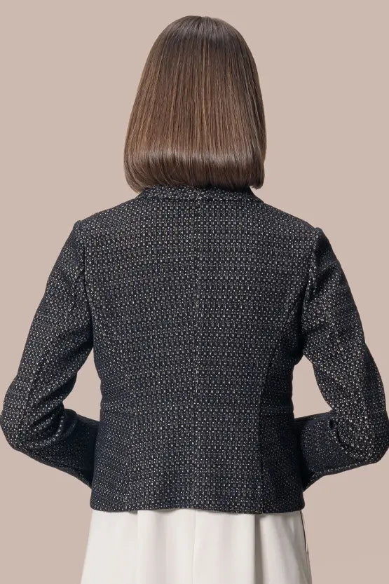Lame Jacquard: Bolero-Length Jacket