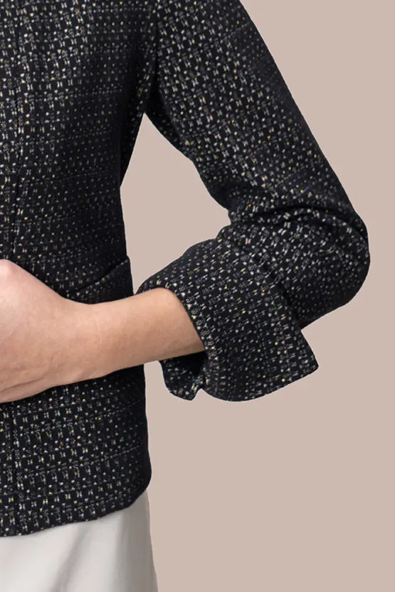 Lame Jacquard: Bolero-Length Jacket