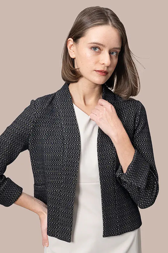 Lame Jacquard: Bolero-Length Jacket