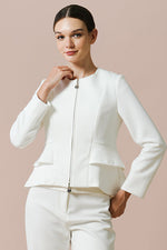 Restocked - Space Material: Double Peplum Jacket