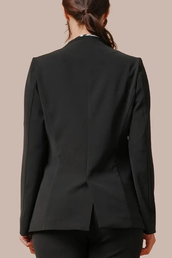 Smart Stretch:Black No-Curl Long Jacket