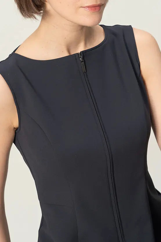Active Stretch: A-line front zip long dress