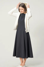 Active Stretch: A-line front zip long dress