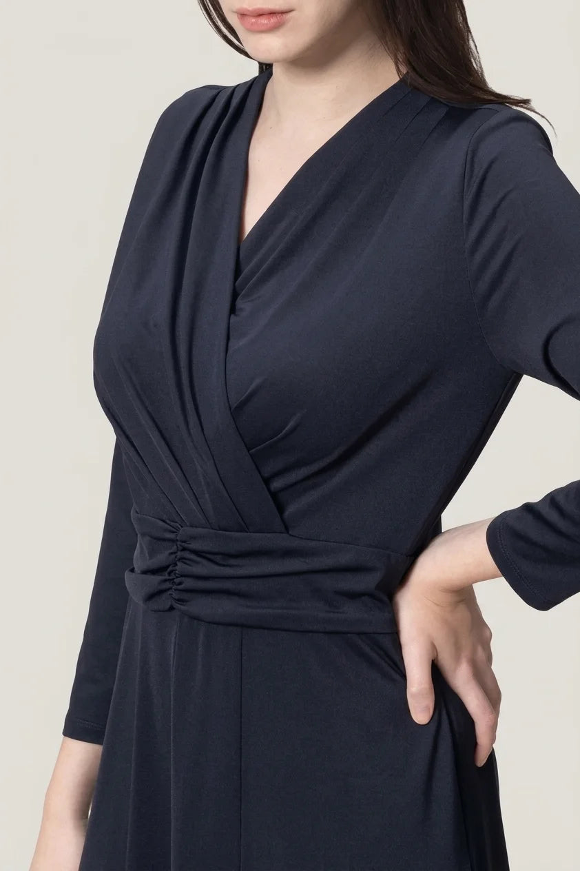Stretch Jersey: Navy Long Marilyn Dress