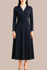 Stretch Jersey: Navy Long Marilyn Dress