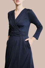 Stretch Jersey: Navy Long Marilyn Dress