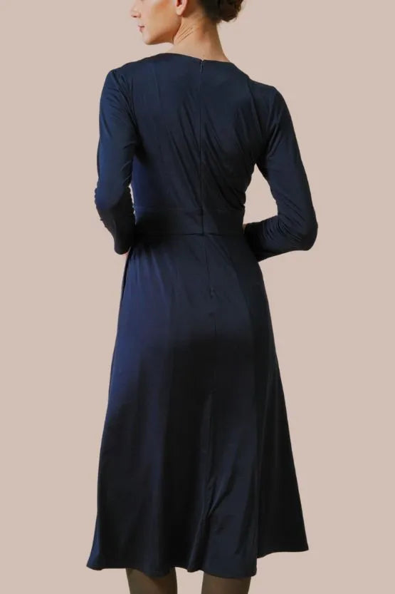 Stretch Jersey: Navy Long Marilyn Dress