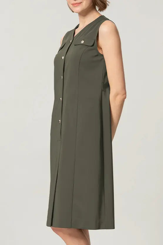 Tech Jersey: Front Button Dress