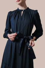 Stretch Chiffon:Navy Long Mermaid Dress