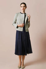 Stretch Chiffon:Navy Long Mermaid Dress