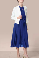 Stretch Chiffon:Navy Long Mermaid Dress