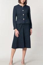 Boucle Tweed: Zip-up Dress