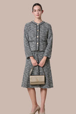 Stretch Lame Tweed: Zip-Up Semi-Mermaid Dress