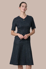 Stretch Lame Tweed: Zip-Up Semi-Mermaid Dress