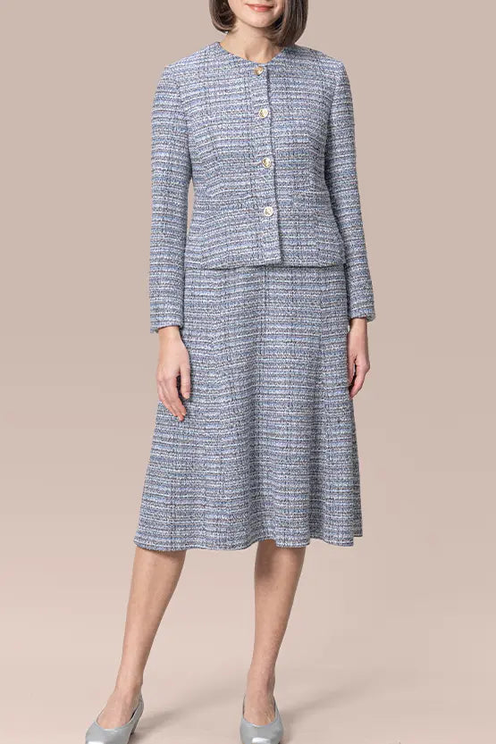 Boucle Tweed: Zip-up Dress