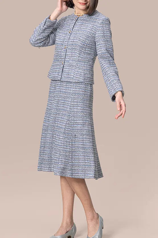 Boucle Tweed: Zip-up Dress