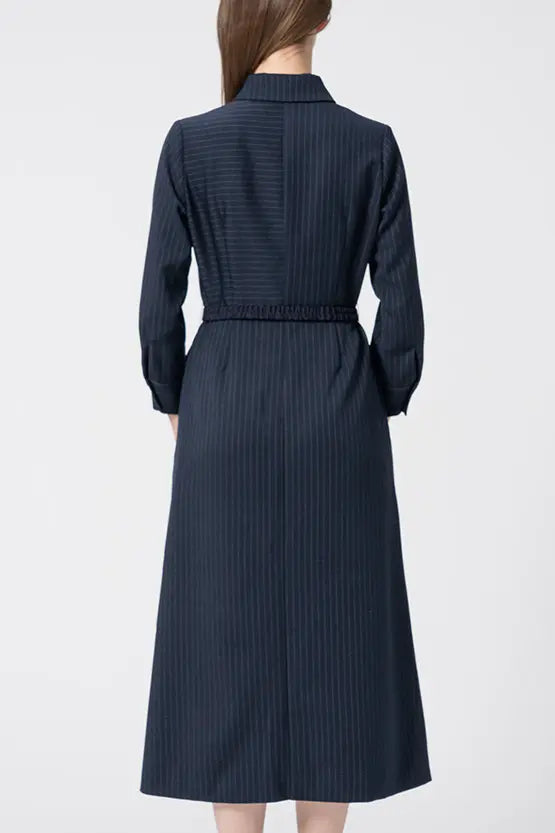 【Active Warm Pinstripe】Shirt Dress
