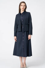 【Active Warm Pinstripe】Shirt Dress