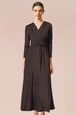 Stretch Jersey:Monogram Navy Long Marilyn Dress