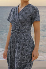 Oshima Tsumugi Design Stretch Jersey: Marilyn Dress