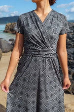 Oshima Tsumugi Design Stretch Jersey: Long Marilyn Dress